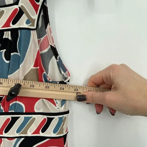 BCBGMaxazria Womens Dress Small Sleeveless Sheath Stretchy Multi Color Casual - Picture 7 of 11